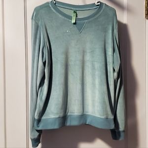 HONEYDEW long sleeve teal plush pullover size  LARGE